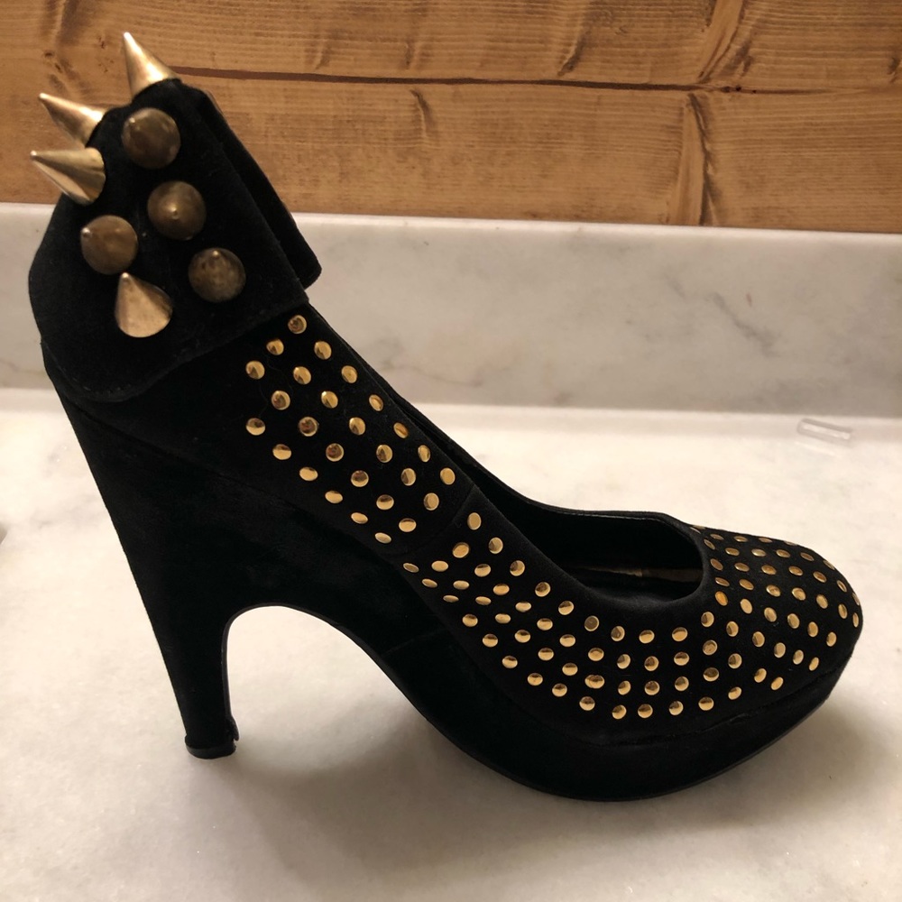 Gold spike/stud heels